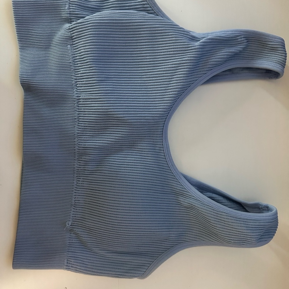 Aerie Blue Ribbed Sports Bra